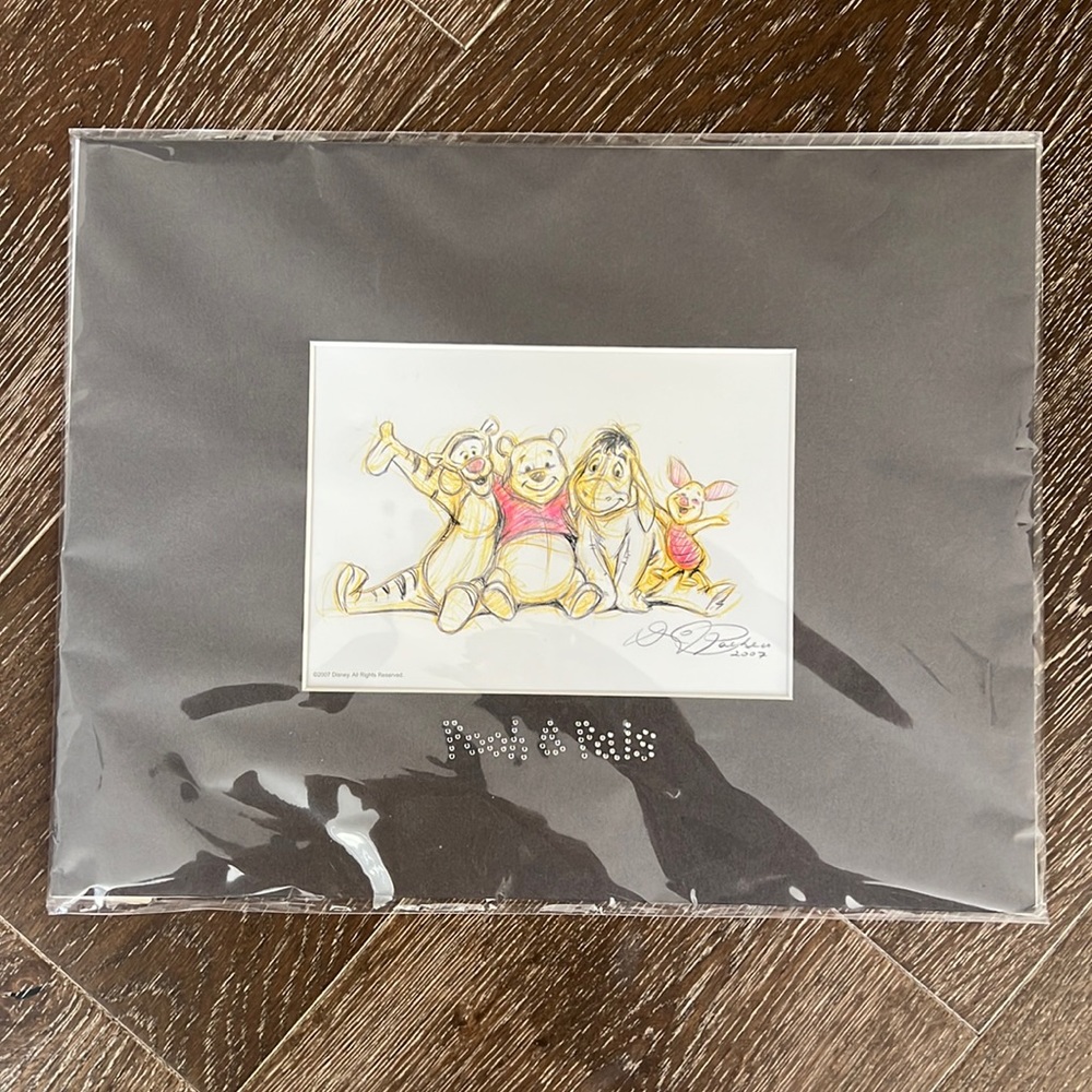 🆕Swarovski 2007 Pooh & Pals Lithograph, Special Edition, Hand Drawn